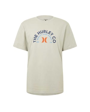 Hurley Heren Gebogen Logo T-Shirt (Grijs)