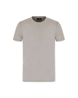 Emporio Armani EA7 Heren Slim T-Shirt met Korte Mouwen (Grijs)