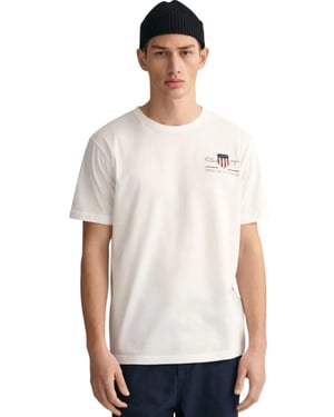 Gant | Heren Geborduurd Archief Schild T-Shirt
