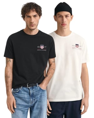 Gant | 2-Pack Heren Geborduurde Archief Shield T-Shirt