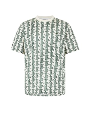 Lacoste Heren-T-shirt met all-overprint, normale pasvorm (Groen)