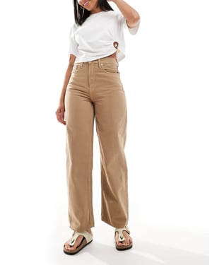 Calvin Klein Jeans barrel jeans in beige wash