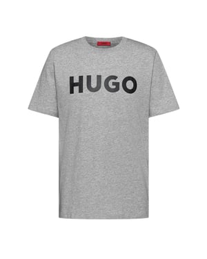Hugo Heren-T-shirt met Dulivio-logo in contrasterende kleuren (Grijs/Zwart)