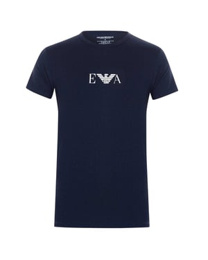 Emporio Armani Heren Logo Katoen Regular T-shirt (Marine)