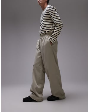 Topman baggy fit chino twill trouser in stone