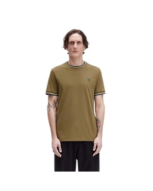 Fred Perry Tipped T-Shirt för herrar (Skuggad blå)