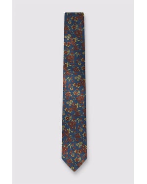 Floral Tie in Dark Blue
