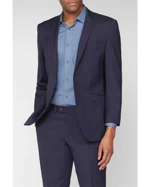 Long Sleeve Tailored Suit Jacket in Navy