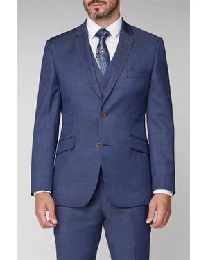 Long Sleeve Regular Suit Jacket in Blue