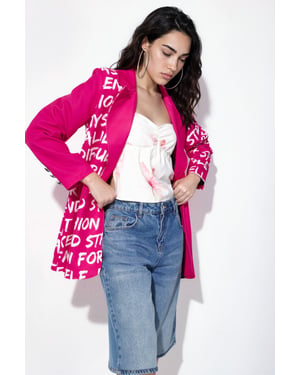 Överdimensionerad Crepe Blazer Jacka