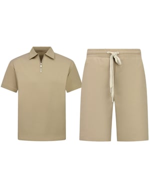 Enos Zomerset ribbed oversized polo shirt en korte broek