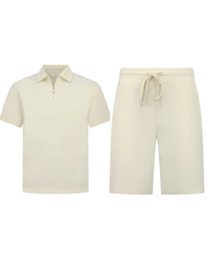 Enos Zomerset ribbed oversized polo shirt en korte broek
