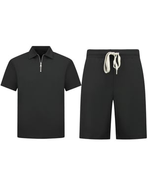Enos Zomerset ribbed oversized polo shirt en korte broek