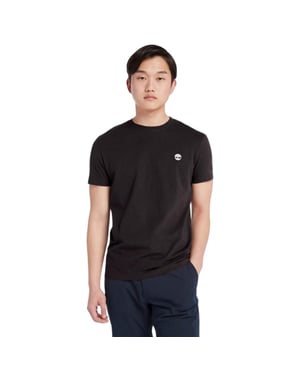 Timberland Heren-T-shirt met ronde hals en ‘River’-borduursel (Zwart)
