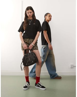 Vans t-shirt med stor passform och vänster bröstlogotyp i svart