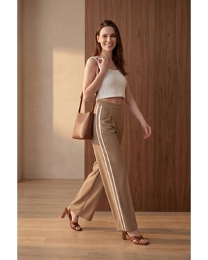 Hoge Taille Plissé Wijde Pantalon