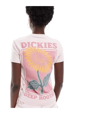 Dickies solrosgrafik ryggtryck baby t-shirt i ljusrosa - exklusiv för ASOS