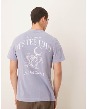 Abercrombie & Fitch motiv ryggtryck klassisk t-shirt i blå