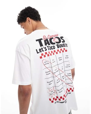 ASOS DESIGN oversized grafisk t-shirt i vit