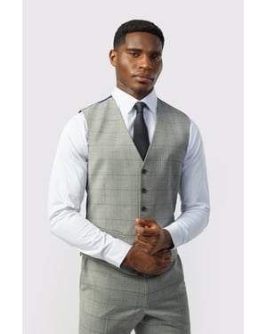 V-neck Regular Suit Waistcoat in Silver