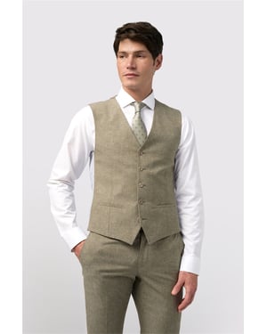 V-neck Tailored Suit Waistcoat in Stone