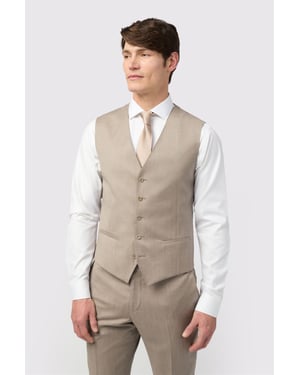 V-neck Tailored Suit Waistcoat in Stone