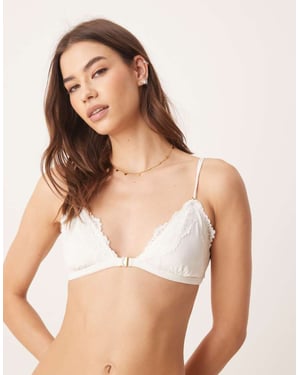 Abercrombie & Fitch bh-top med spetsdetaljer i vitt