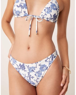 Abercrombie & Fitch mid rise bikinitrosa set i blått blommönster