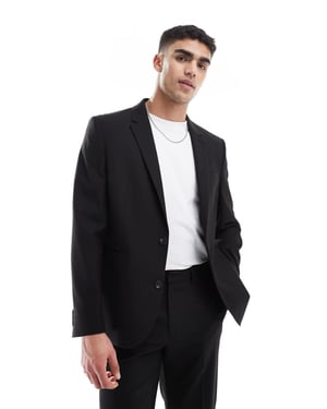 ASOS DESIGN regular kavaj i svart