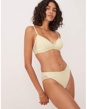 Calvin Klein Modern Lace tanga i mjuk gul