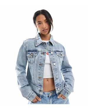 Miss Selfridge Petite denimjacka i ljusblå tvätt