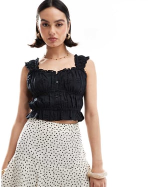 Levi's broderad crop top i svart