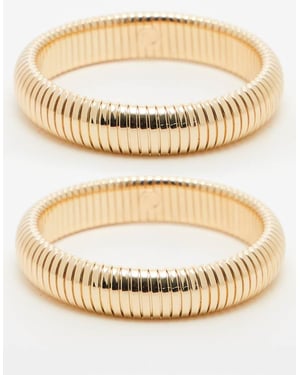 Topshop Benny paket med 2 ormkedjor i guldton