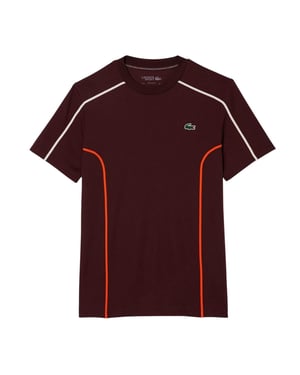 Lacoste Ultra Dry Regular-tennis-T-shirt voor heren (Bruin)