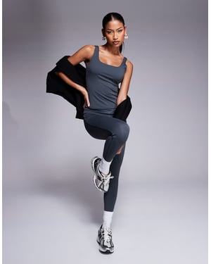 Couture Club co-ord skulpterande stretch crossover midjeband leggings i kolgrå