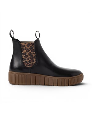 Tamaris svarta läderstövlar i Chelsea ankelboots - 25403-43