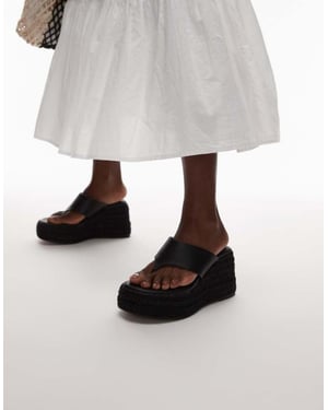 Topshop Heidi tårem sandal med kilklack i svart