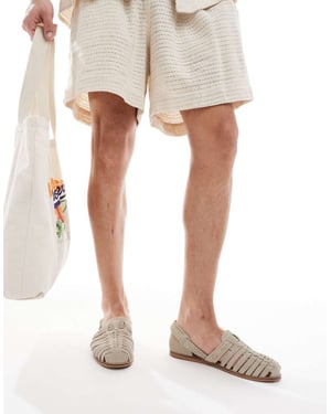 ASOS DESIGN fiskarsandaler i stenskinn