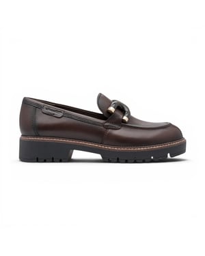 Tamaris Women Brown Leather Loafer Comfort Shoes - 24740-47