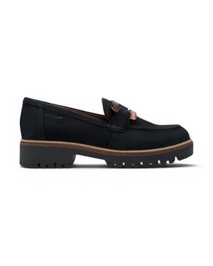 Tamaris dames blauwe suède leren loafer casual schoenen - 24722-43