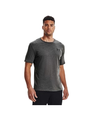 Under Armour Sportief T-shirt voor heren met logo op de borst (Antraciet, medium gemêleerd)