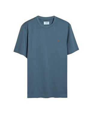 Farah Heren Logo Regular T-Shirt (Krijtblauw)