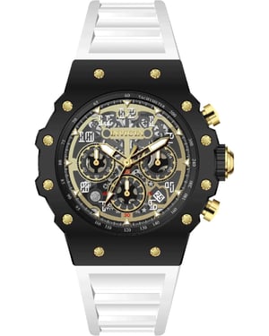 Invicta Racing 69653 Herrklocka - Kvartsrörelse - Akryl med Guldursskiva - 43 mm