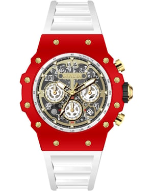 Invicta Racing 69655 Herenhorloge - Quartz Uurwerk - Acryl met Gouden Wijzerplaat - 43 mm