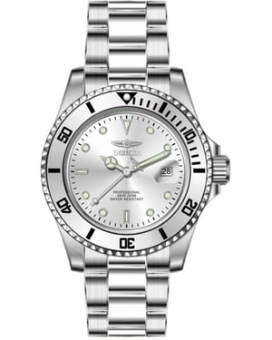 Invicta Pro Diver 50587 Herrklocka - Kvartsverk - Rostfritt Stål med Silver Urskiva - 40 mm