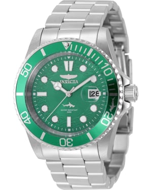 Invicta Pro Diver 50826 Herenhorloge - Quartz Uurwerk - Roestvrij Staal met Groene Wijzerplaat - 42 mm