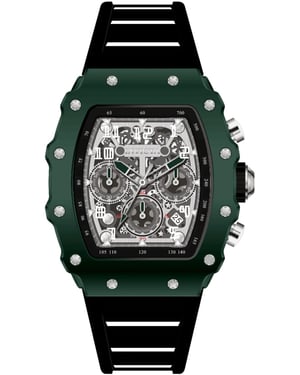 Invicta Racing 69696 Herenhorloge - Quartz Uurwerk - Acryl met Zilveren Wijzerplaat - 43 mm