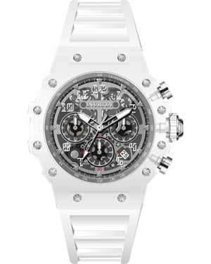 Invicta Racing 69680 Herrklocka - Kvartsverk - Akryl med Silver Urskiva - 43 mm