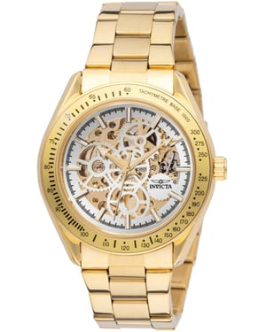 Invicta Objet D Art 69597 Herenhorloge - Automatisch Uurwerk - Roestvrij Staal met Witte Wijzerplaat - 43 mm