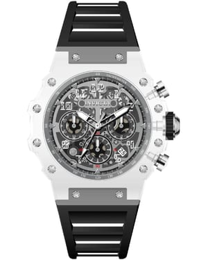 Invicta Racing 69681 Herrklocka - Kvartsverk - Akryl med Silver Urskiva - 43 mm